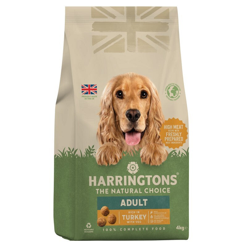 Harringtons Adult rich in Turkey & Veg 4kg x 3