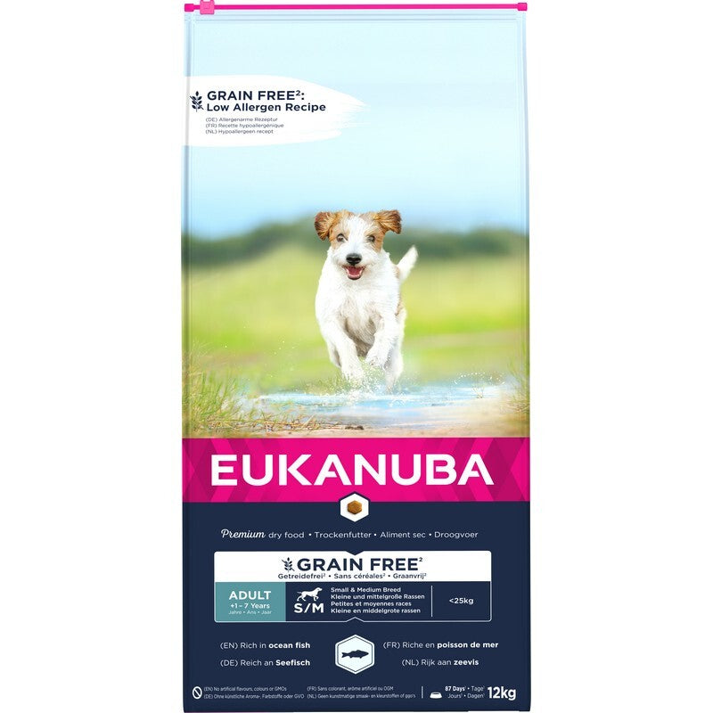 Eukanuba Adult Small/Medium Breed Grain Free Ocean Fish 12kg