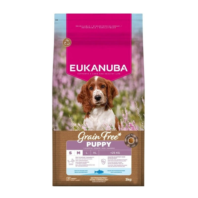Eukanuba Puppy Small/Medium Grain Free Ocean Fish 3kg x 3