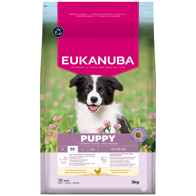 Eukanuba Puppy Medium Breed Chicken 3 kg x 3