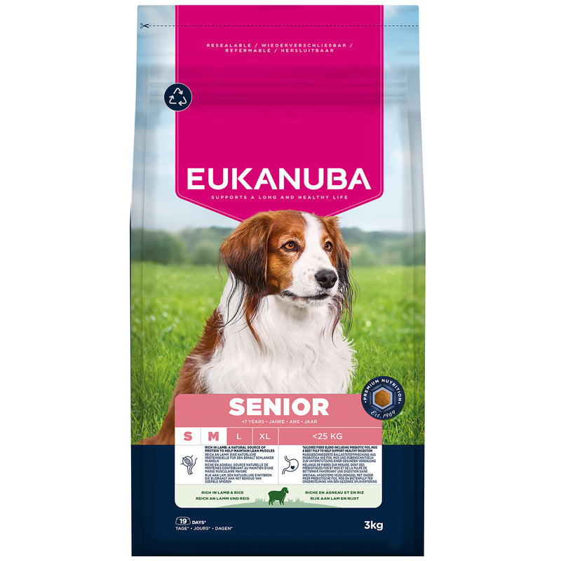 Eukanuba Senior Small Medium Breed Lamb & Rice 3 kg x 3