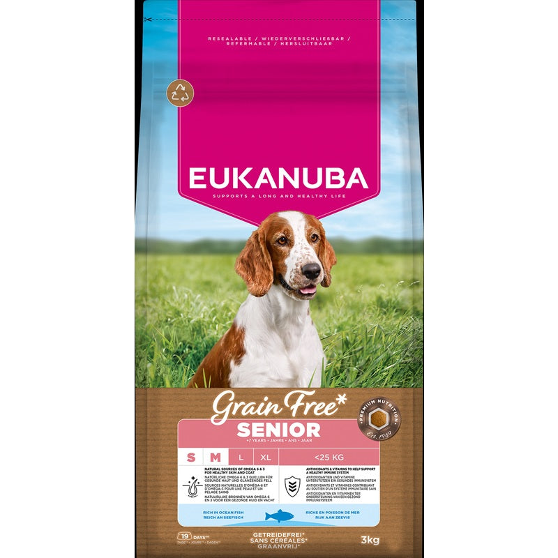 Eukanuba Senior Small/Medium Grain Free Ocean Fish 3kg x 3