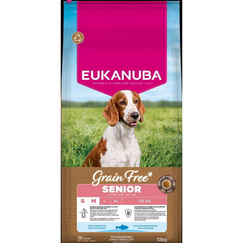 Eukanuba Senior Small/Medium Grain Free Ocean Fish 12 kg
