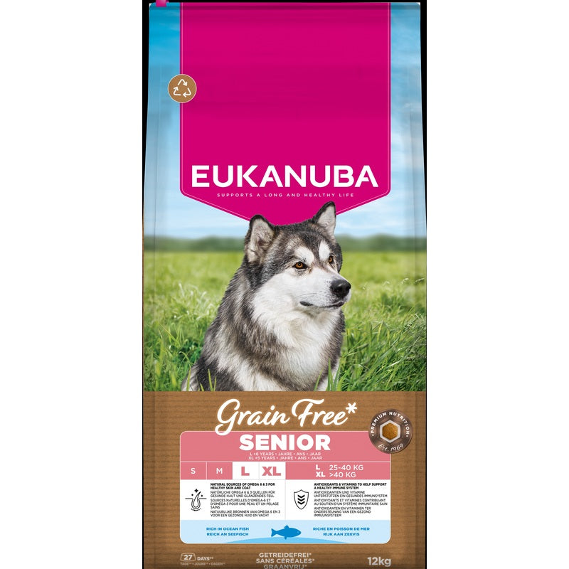 Eukanuba Senior Large Grain Free Ocean Fish 12 kg