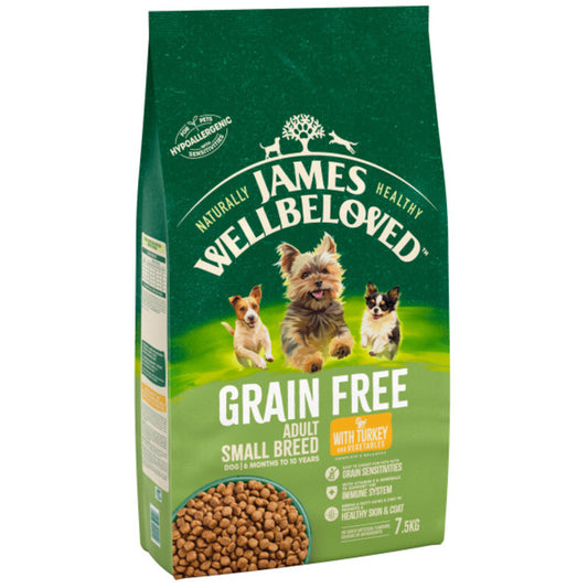 James Wellbeloved Adult Grain Free Small Breed Turkey & Vegetable 7.5kg