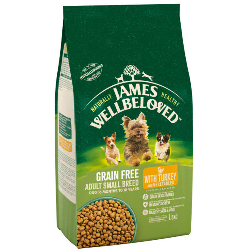 James Wellbeloved Adult Small Breed Grain Free Turkey & Vegetable 1.5kg