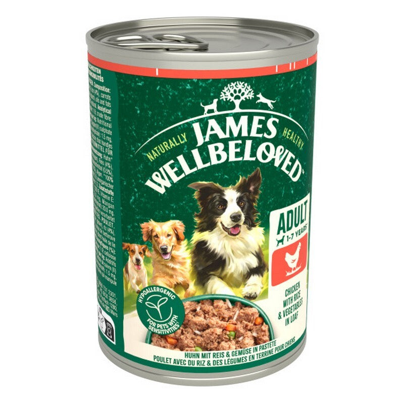 James Wellbeloved Dog Adult Chicken & Rice Loaf Tin 400g x 12