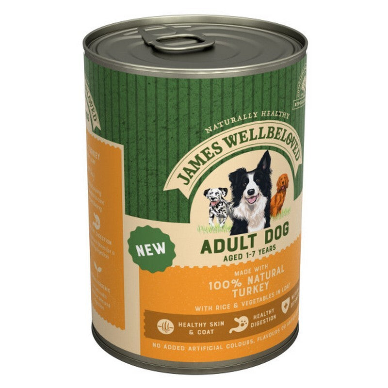 James Wellbeloved Dog Adult Turkey & Rice Loaf Tin 400g x 12