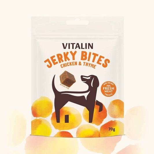 Vitalin Jerky Bites Chicken & Thyme Treats 70g x 6