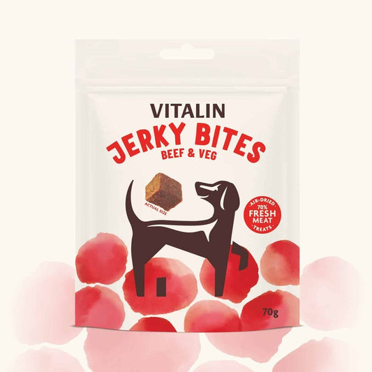 Vitalin Jerky Bites Beef & Veg Treats 70g x 6
