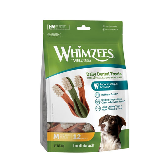 Whimzees Toothbrush Medium 12/bag x 6