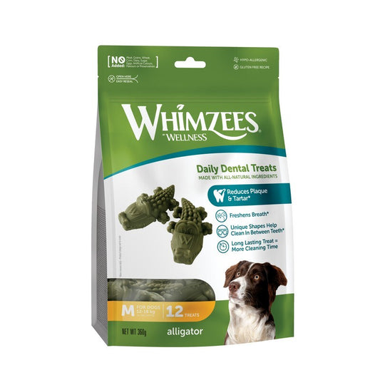 Whimzees Alligator Medium 12 Bag x 6