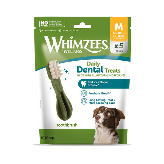 Whimzees Toothbrush Trial Pack Medium 5 pieces x 5