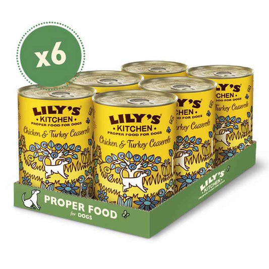 Lilys Kitchen Slow Chicken & Turkey Casserole Tins 400g x 6