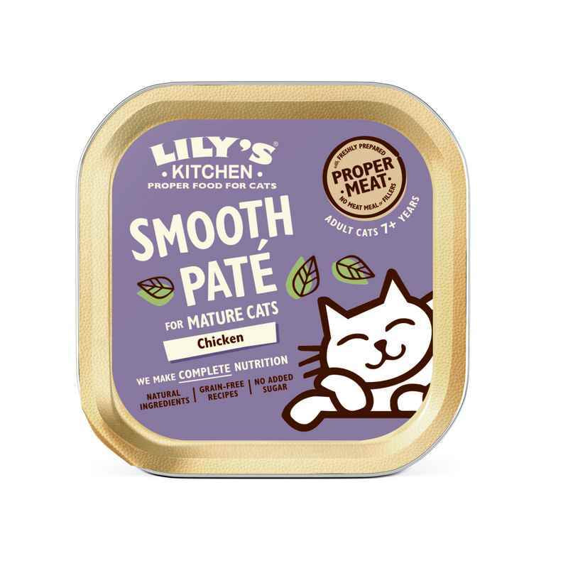 Lilys Kitchen Mature Cat Smooth Pate Chicken Foil 85g x 19