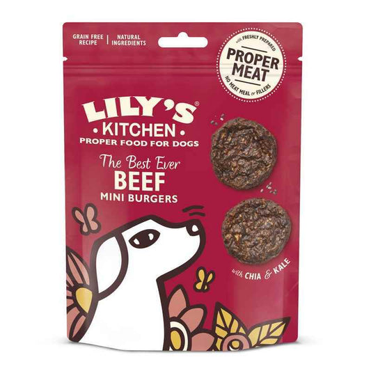 Lilys Kitchen The Best Ever Beef Mini Burgers Dog Treats 70g x 8