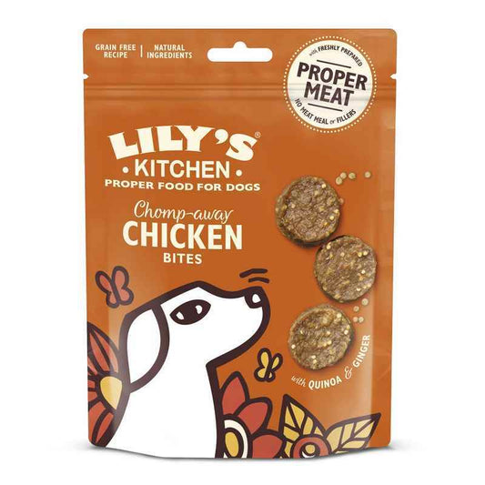 Lilys Kitchen Chomp-Away Chicken Bites Dog Treats 70g x 8