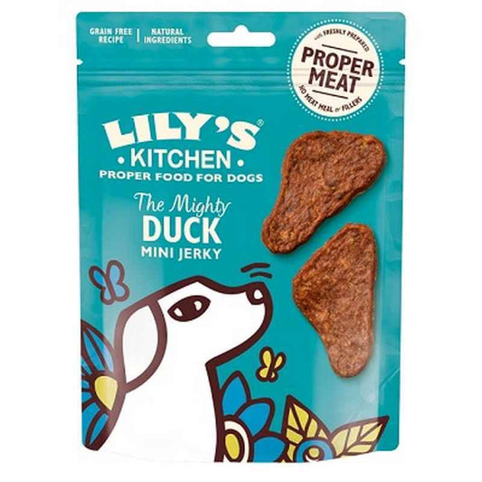 Lilys Kitchen The Mighty Duck Mini Jerky Dog Treats 70g x 8