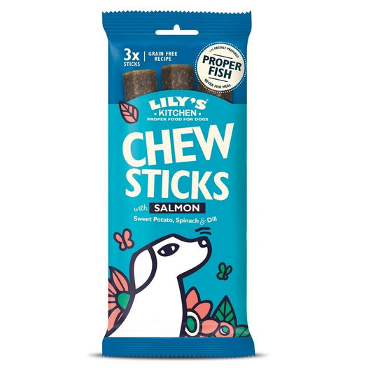 Lilys Kitchen Chew Sticks with Salmon 3 Sticks 120g x 10