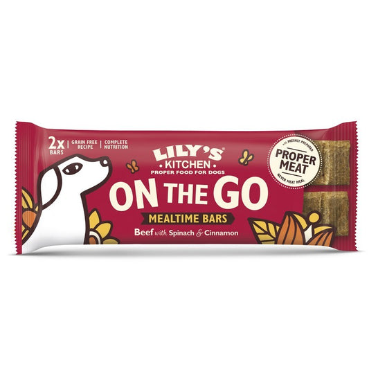 Lilys Kitchen On the Go Bars Beef with Spinach & Cinnamon 2 Pack 40g x 16