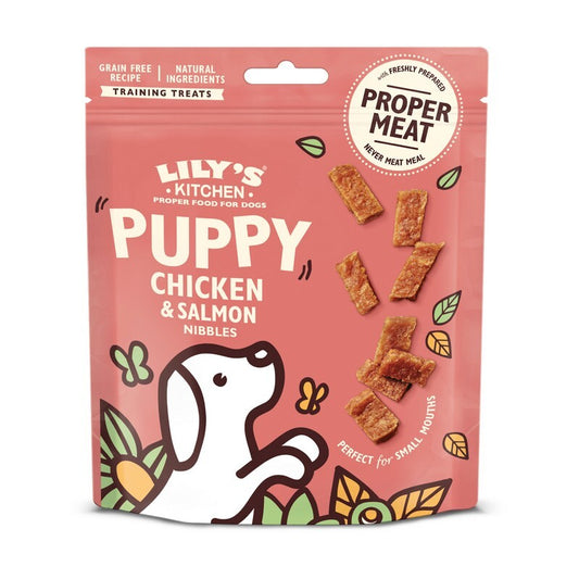 Lilys Kitchen Puppy Nibbles Chicken & Salmon Treats 70g x 8