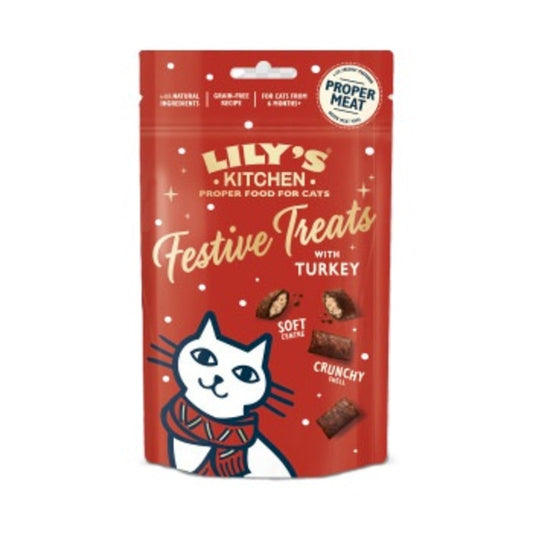 Lilys Kitchen Xmas Cat Festive Treats with Turkey 60g x 10