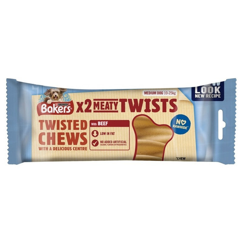 Bakers Meaty Twist Medium Twisted Chews 180g x 10
