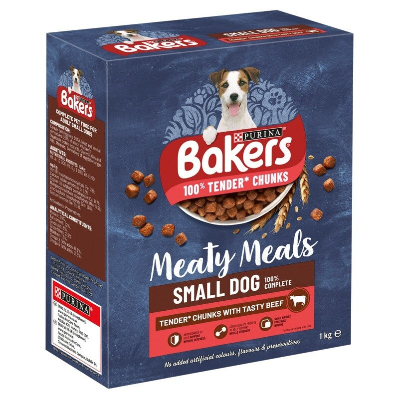 Bakers Complete Meaty Meals Adult Small Dog Beef 1kg x 5