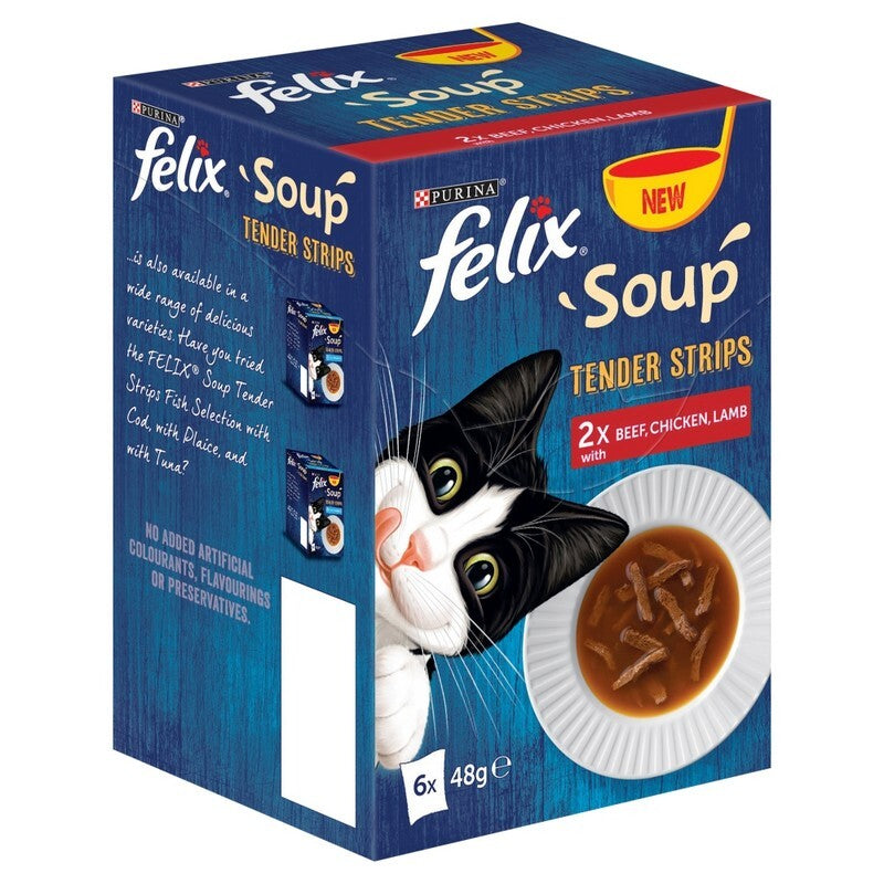 Felix Soup Tender Strips Farm Selection 48g x 6 x 8