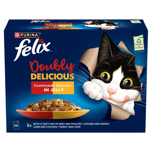 Felix Adult AGAIL Pouches Doubly Delicious Meat 85g x 12 x 4