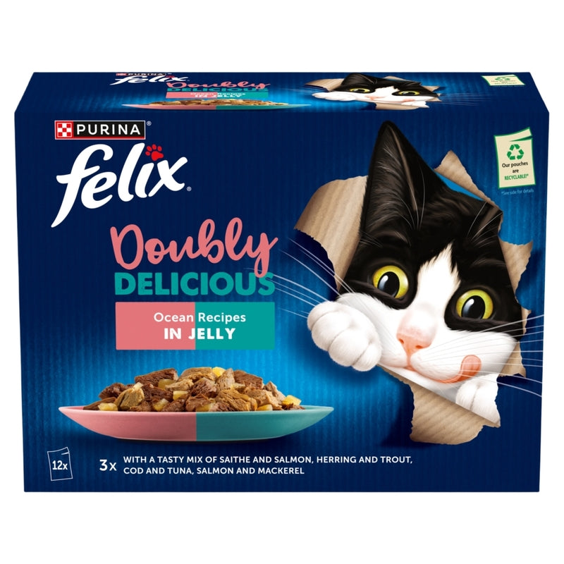 Felix Adult AGAIL Pouches Doubly Delicious Ocean 85g x 12 x 4