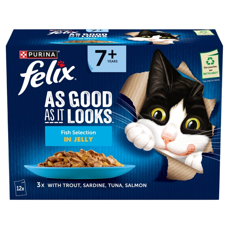 Felix Senior AGAIL Pouches 7+ Fish 85g x 12 x 4