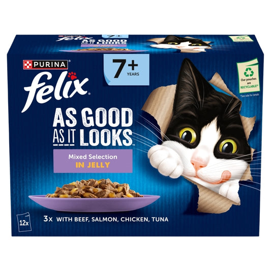 Felix Senior AGAIL Pouches 7+ Mixed 85g x 12 x 4
