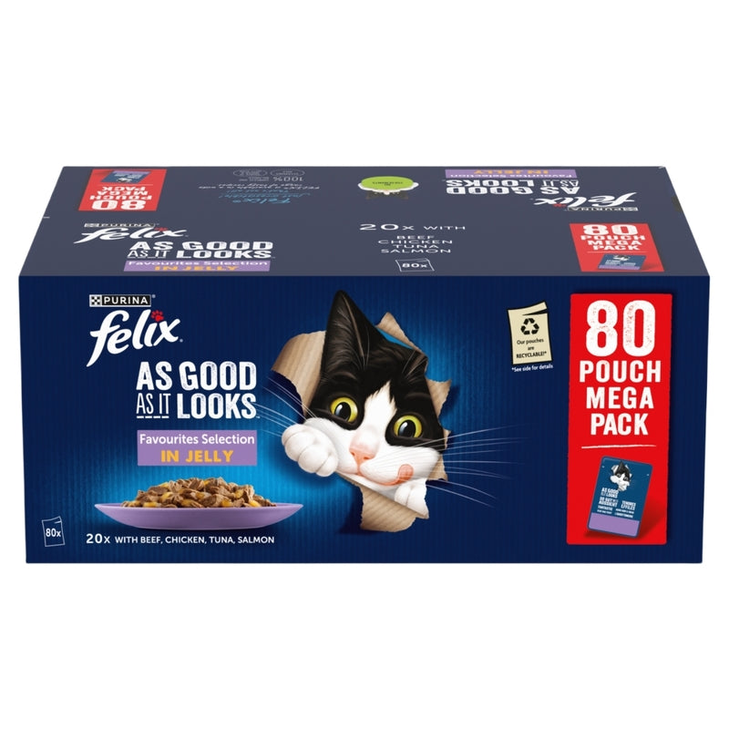 Felix Adult AGAIL Pouches Favourites 85g x 80