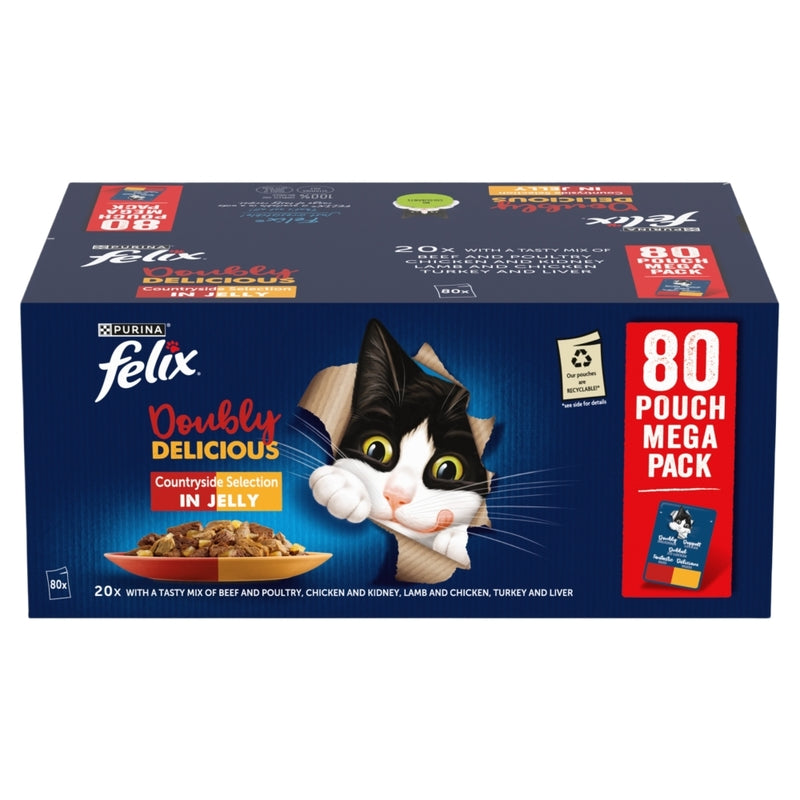 Felix Adult AGAIL Pouches Doubly Delicious Meat 85g x 80