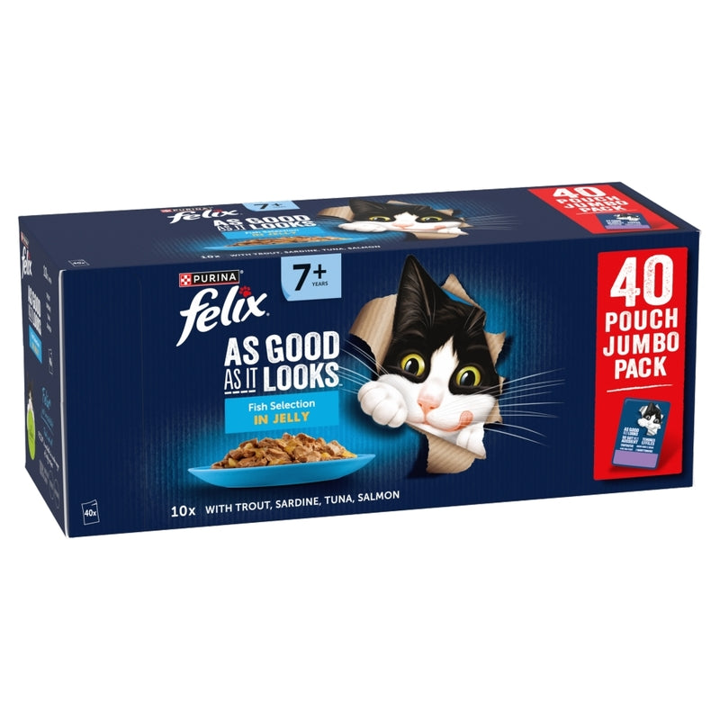 Felix Senior AGAIL Pouches 7+ Fish 85g x 40