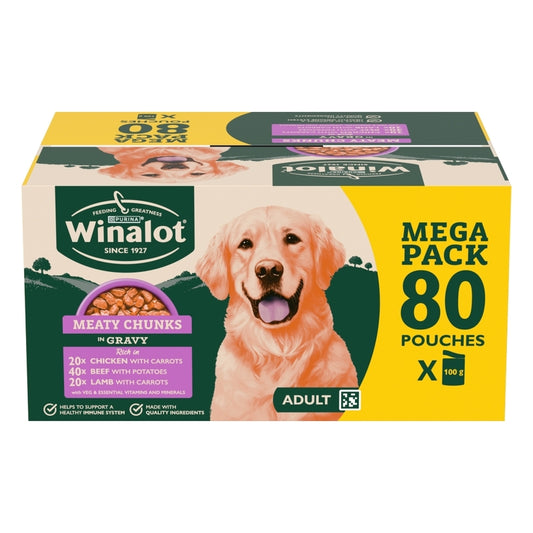 Winalot Adult Meaty Chunks in Gravy 100g x 80