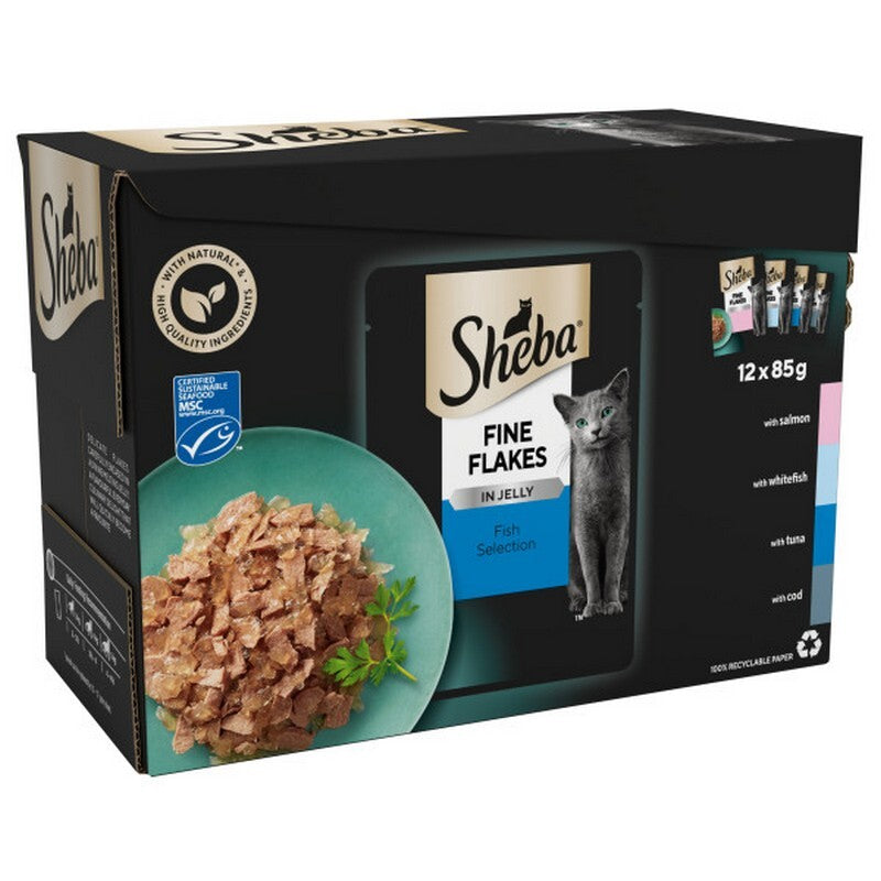 Sheba Pch Fine Flakes Fish CIJ 4x12x85g