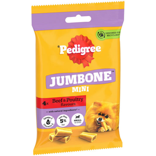 Pedigree Jumbone Mini Beef & Poultry 4 Chews (160g) x 8