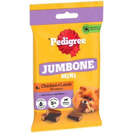 Pedigree Jumbone Mini Chicken & Lamb 4 Chews (160g) x 8