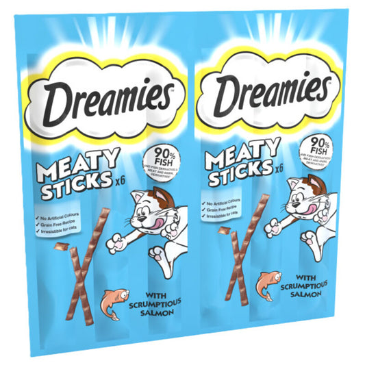 Dreamies Meaty Sticks Salmon Cat Treats 30g x 14
