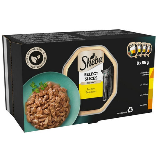 Sheba Select Slices Poultry Selection in Gravy Trays 85g x 8 x 4