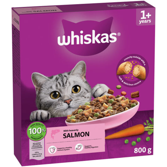Whiskas Dry 1+ Adult Salmon 800g x 5