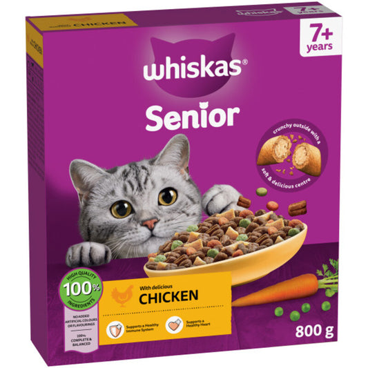 Whiskas Dry 7+ Senior Chicken 800g x 5
