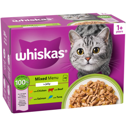 Whiskas Adult 1+ Mixed Menu in Jelly 85g x 12 x 4