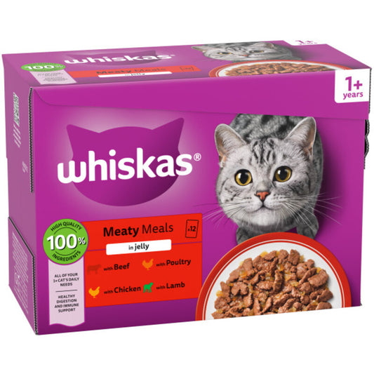 Whiskas Adult 1+ Meaty Meals in Jelly 85g x 12 x 4