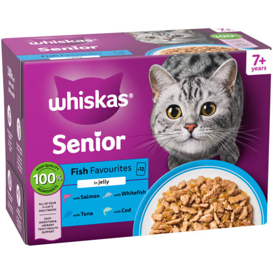 Whiskas Senior 7+ Fish Favourites in Jelly 85g x 12 x 4