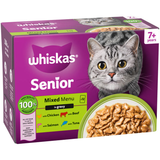 Whiskas Senior 7+ Mixed Menu in Gravy 85g x 12 x 4