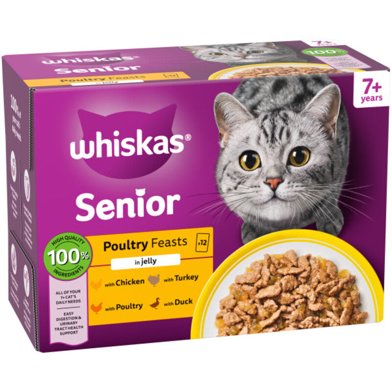 Whiskas Senior 7+ Poultry Feasts in Jelly 85g x 12 x 4