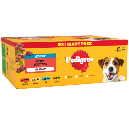 Pedigree Adult Mixed Selection in Jelly 100g x 80